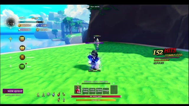 Cursed King dummy combo hit counter in Dungeon Lootr