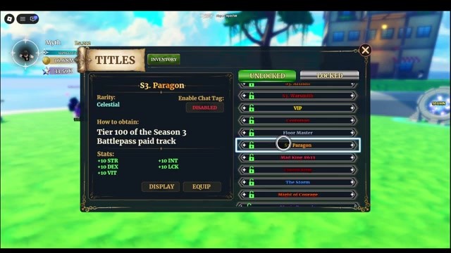 Titles list showing Cursed King related unlocks in Dungeon Lootr