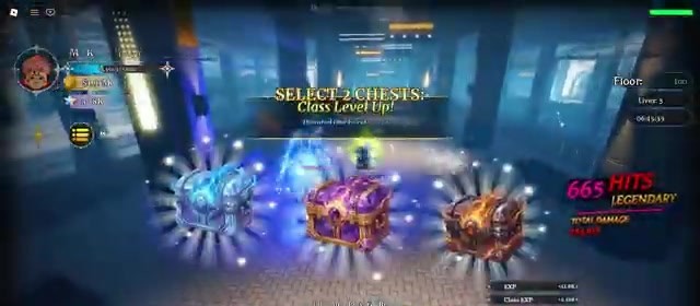 Floor 100 chest select showing Cursed Fragment reward