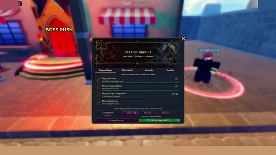 Eclipse March Dragon Slayer tab showing 39/75 fragments in Dungeon Lootr