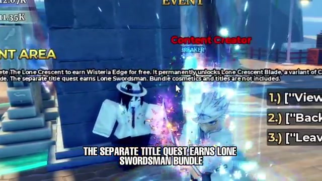 Lone Crescent / Wisteria Edge free quest dialogue in Dungeon Lootr