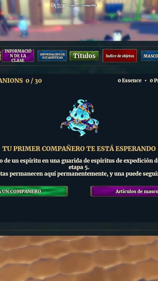 Companions screen at 0 of 30 in the Spanish client