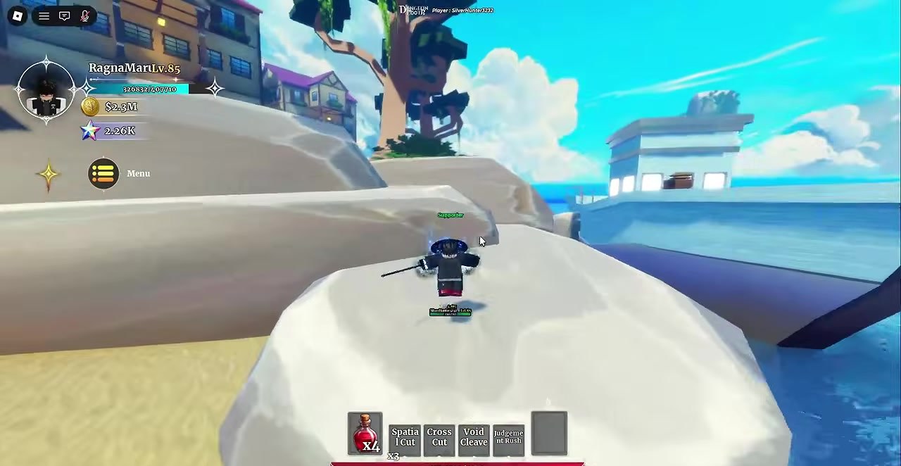 Path toward Valen island shoreline in Dungeon Lootr